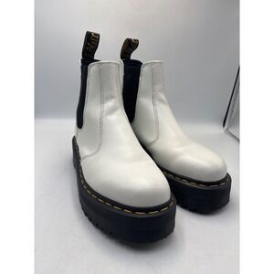 Dr. Martens 2976 Men‎ 8/Ladies 9 Chelsea Boot, White Smooth